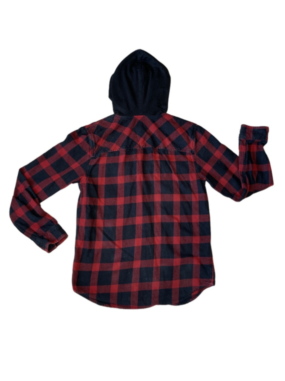 Burnside Men's Quilted Lined Zip Front Flannel Hoodie Red Buffalo Plaid Small - Picture 2 of 5